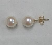 [G4689(14Y)02] 14K 海水珠耳環